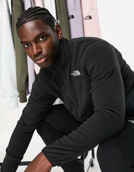 The North Face 100 Glacier full zip fleece in black ASOS