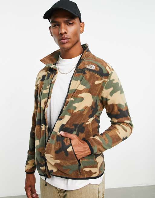 The North Face 100 Glacier full zip fleece in camo