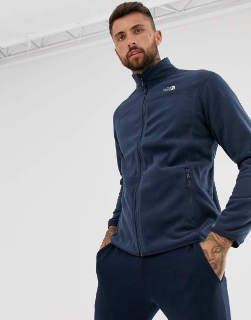 The North Face 100 Glacier full zip fleece in navy