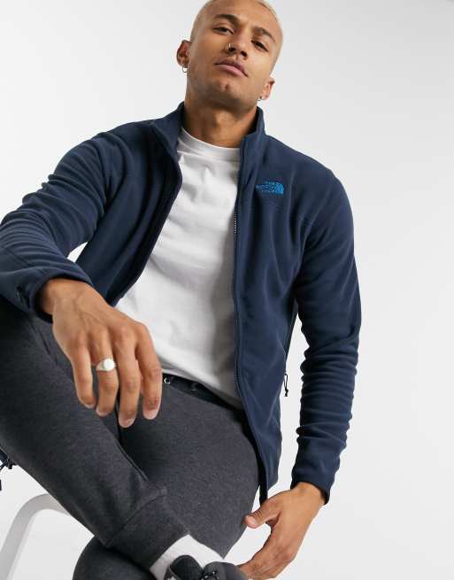 The North Face 100 Glacier full zip fleece in navy, 4 of 4