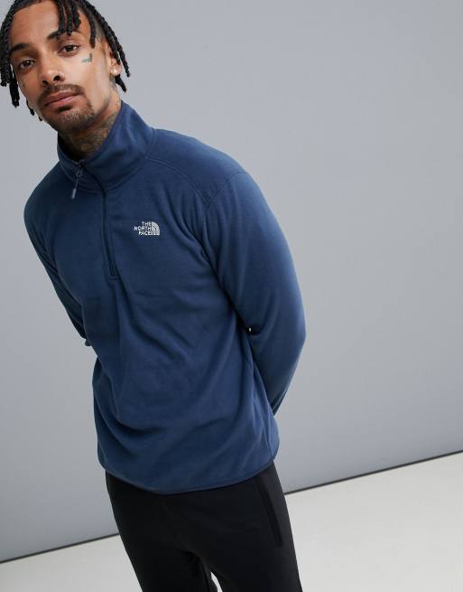 The North Face - 100 Glacier - Pile blu navy con 1/4 zip, 3 di 4