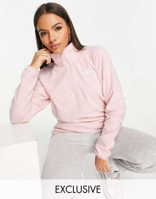The North Face – 100 Glacier – Różowa bluza polarowa z suwakiem 1/4 – tylko w ASOS