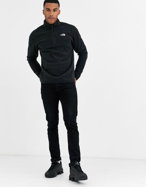 The North Face – 100 Glacier – Svart fleece med 1/4-lång dragkedja, 4 av 4
