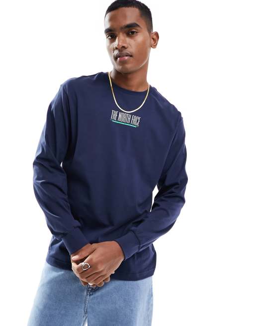 The North Face – 1966 Heritage – Marinblå långärmad t-shirt med logga