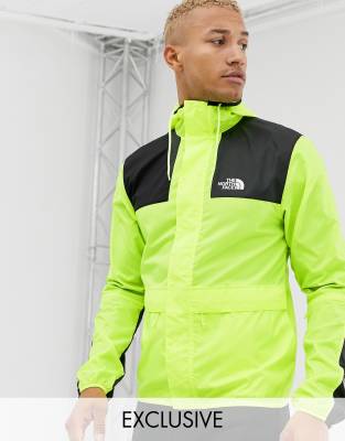 bright green north face jacket