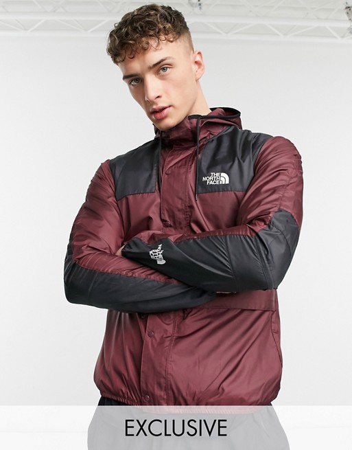 The North Face 1985 seasonal mountain jacket in burgundy Exclusive at ASOS