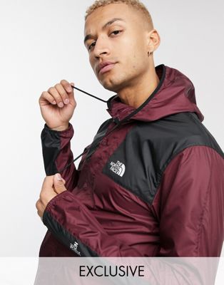 The North Face 1985 Seasonal Mountain jacket in dark burgundy Exclusive at ASOS-Red