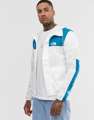 north face blue and white jacket