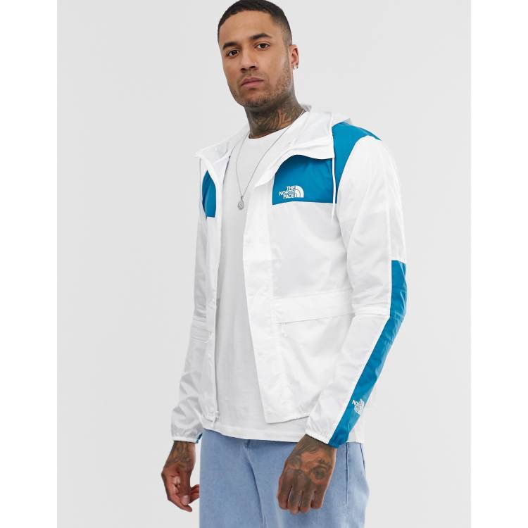 North face blue on sale and white jacket