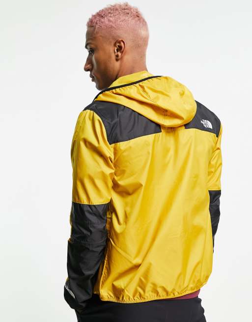 North face windbreaker store yellow