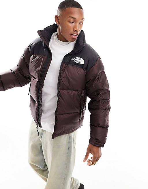 The North Face 1996 Nuptse down puffer jacket in brown and black | ASOS