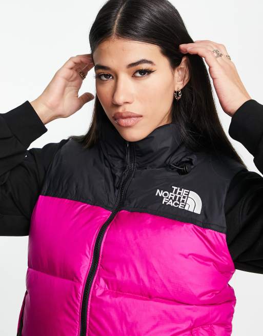 Pink north shop face gilet