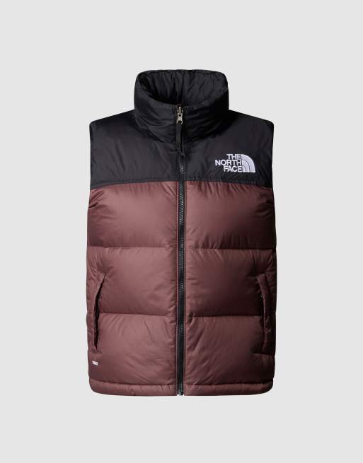 The North Face 1996 retro nuptse down gilet in tawny quartz/tnf