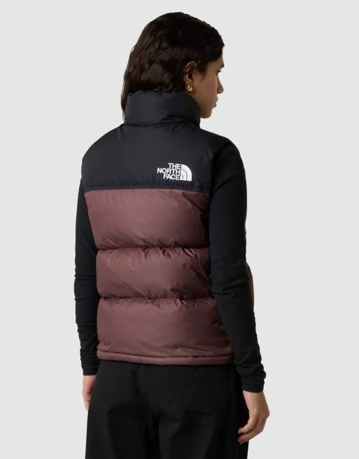 The North Face 1996 retro nuptse down gilet in tawny quartz/tnf black, 3 of 4