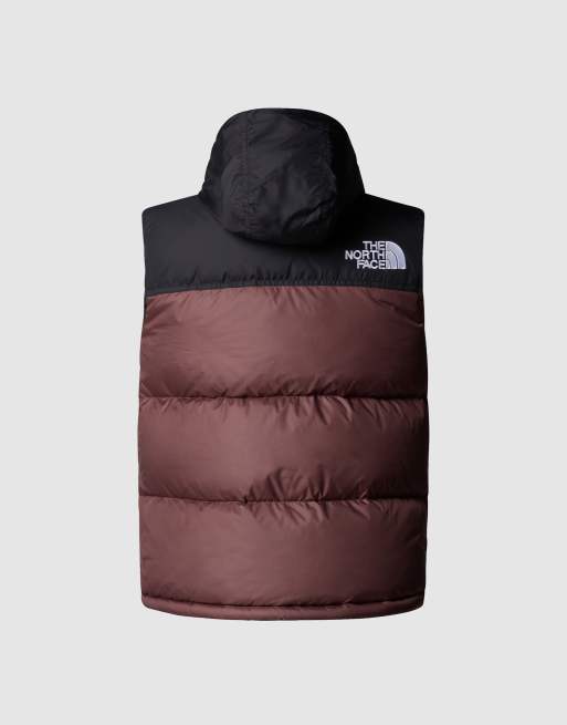 The North Face 1996 retro nuptse down gilet in tawny quartz/tnf black, 4 of 4