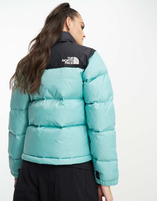 The North Face Nuptse cropped high pile fleece down jacket in