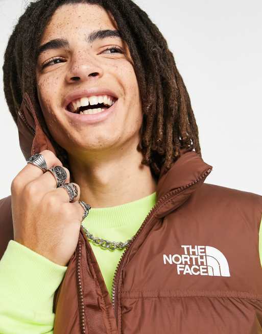The North Face 1996 Retro Nuptse down puffer gilet in brown ASOS