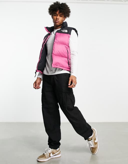Pink north face gilet outlet