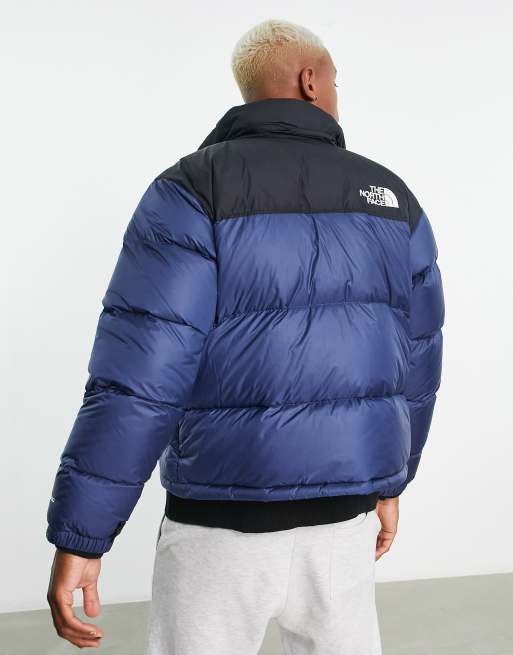 The North Face 1996 Retro Nuptse down puffer jacket in navy and black