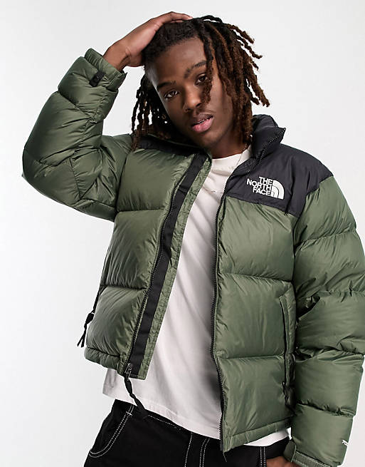 The North Face 1996 Retro Nuptse down puffer jacket in olive green | ASOS