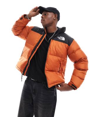 1996 Retro Nuptse down puffer jacket in orange-Brown