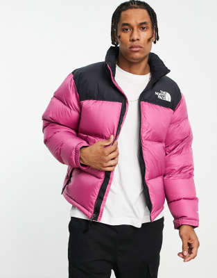 The North Face 1996 Retro Nuptse down puffer jacket in pink and black