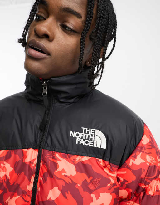 The North Face 1996 Retro Nuptse Down Puffer Jacket in Black and Red