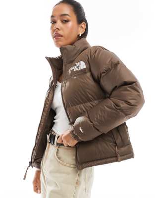 1996 Retro Nuptse down puffer jacket in smokey brown