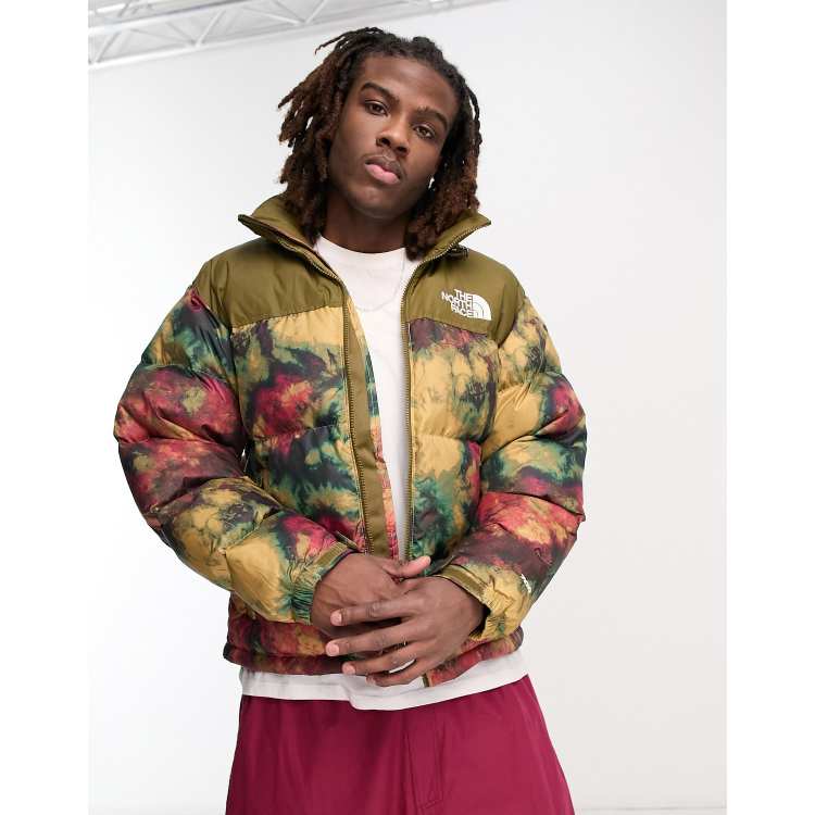 The North Face 1996 Retro Nuptse down puffer jacket in tan ice print