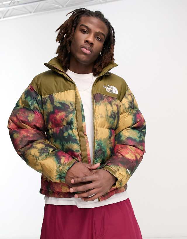 The North Face 1996 Retro Nuptse down puffer jacket in tan ice print