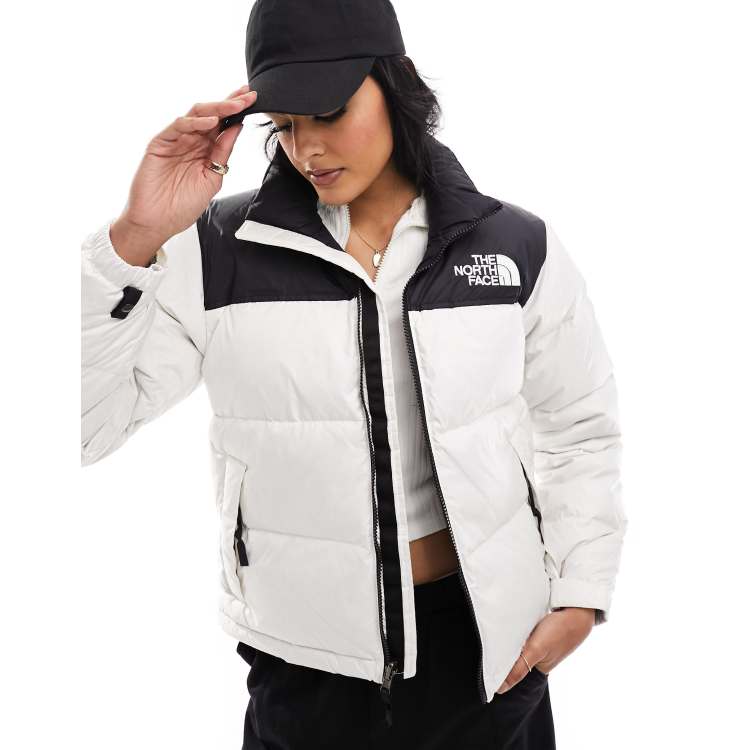 The North Face 1996 Retro Nuptse down puffer jacket in white and black