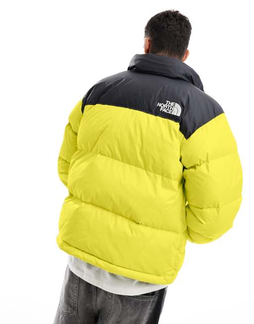 The north face puffer jacket yellow sale