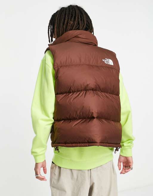 The North Face 1996 Retro Nuptse down puffer vest in brown ASOS
