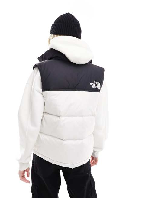 White and black outlet north face puffer jacket