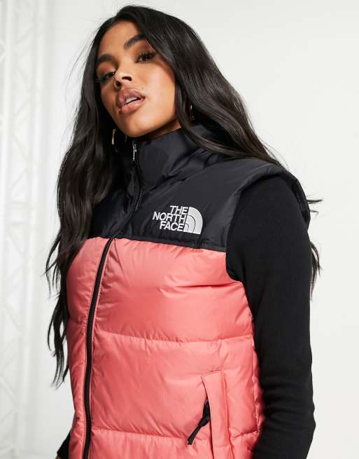 Pink north store face gilet