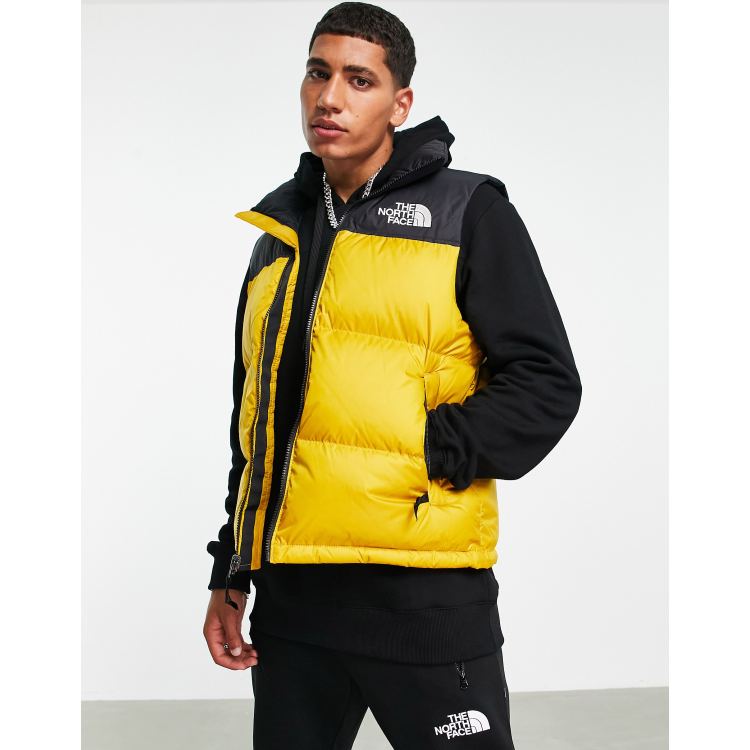 North face gilet yellow on sale