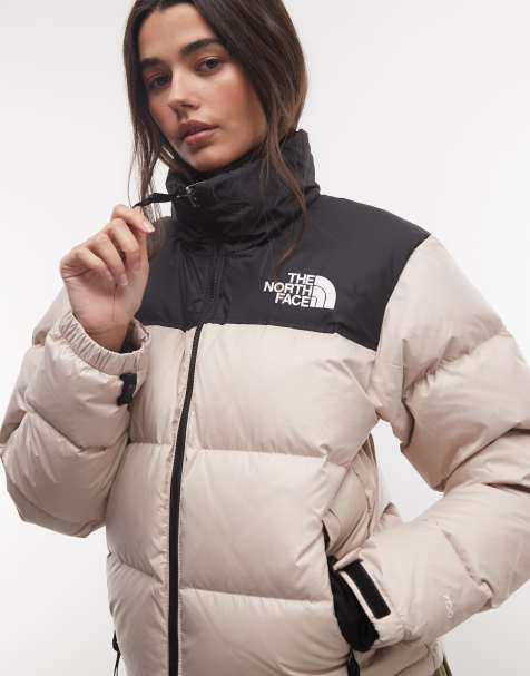 The North Face 1996 Retro Nuptse-jacka i taupe och svart - view 1