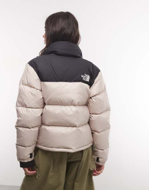 The North Face 1996 Retro Nuptse-jacka i taupe och svart, 4 av 4