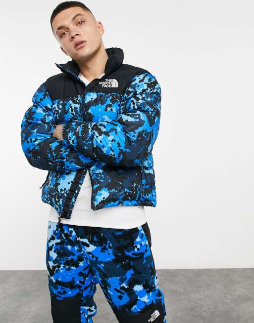 The north face store blue camo jacket