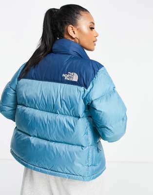 blue north face jacket