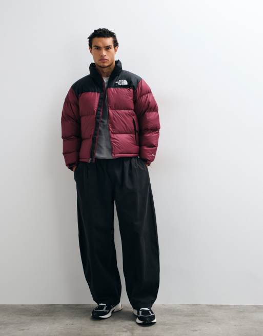 The North Face 1996 Retro Nuptse jacket in burgundy and black, 3 of 9