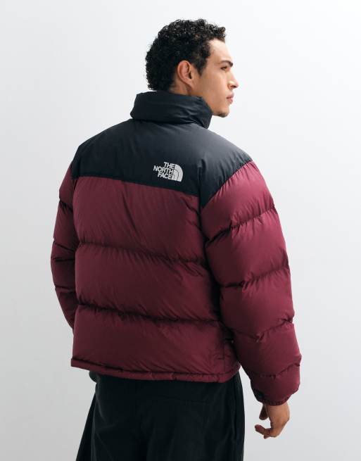 The North Face 1996 Retro Nuptse jacket in burgundy and black, 4 of 9
