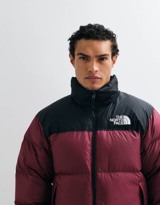 The North Face 1996 Retro Nuptse jacket in burgundy and black, 5 of 9