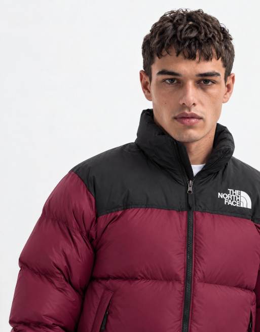 The North Face 1996 Retro Nuptse jacket in burgundy and black, 6 of 9