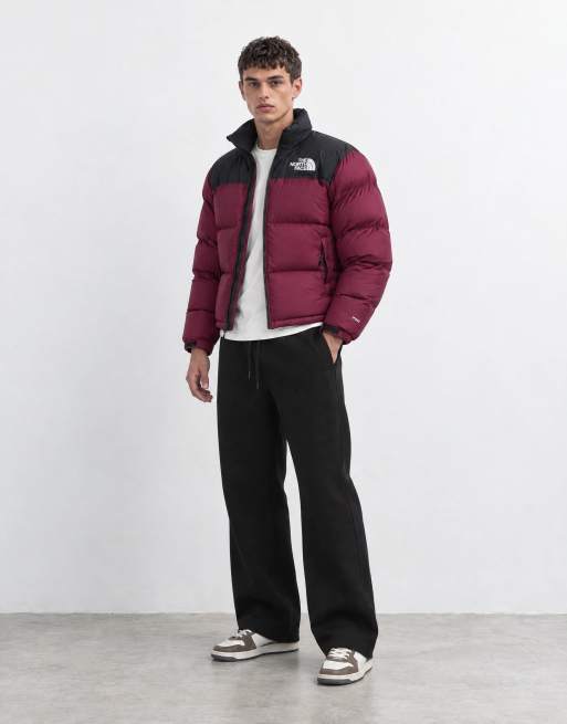 The North Face 1996 Retro Nuptse jacket in burgundy and black, 7 of 9