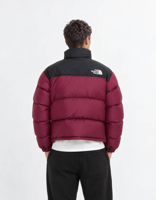 The North Face 1996 Retro Nuptse jacket in burgundy and black, 8 of 9