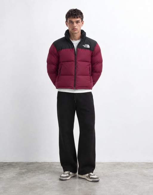 The North Face 1996 Retro Nuptse jacket in burgundy and black, 9 of 9