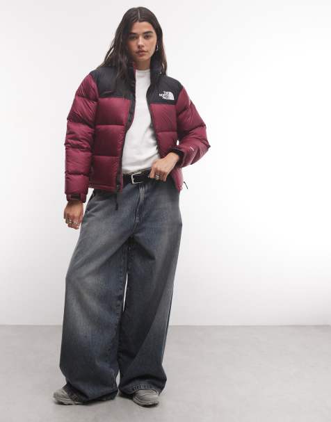 The North Face 1996 Retro Nuptse jacket in burgundy and black - view 1