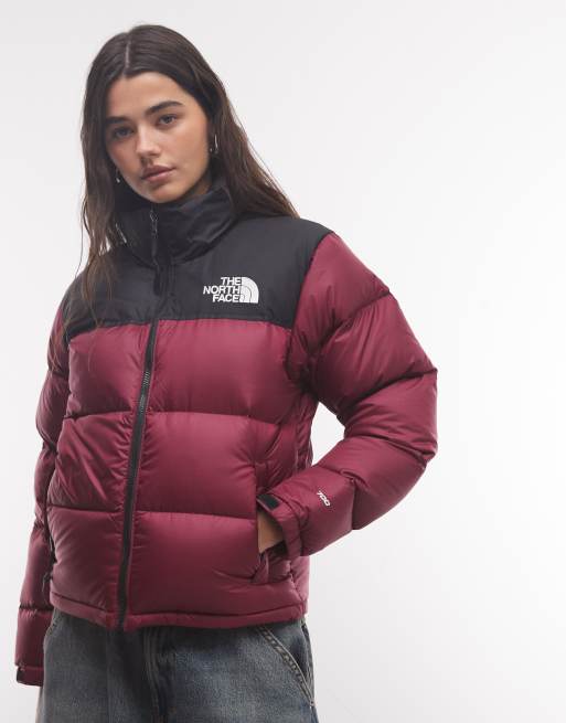 The North Face 1996 Retro Nuptse jacket in burgundy and black, 3 of 4