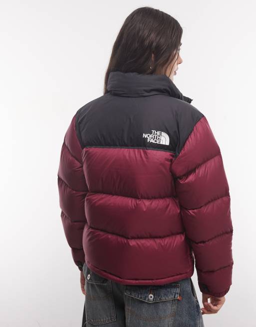 The North Face 1996 Retro Nuptse jacket in burgundy and black, 4 of 4